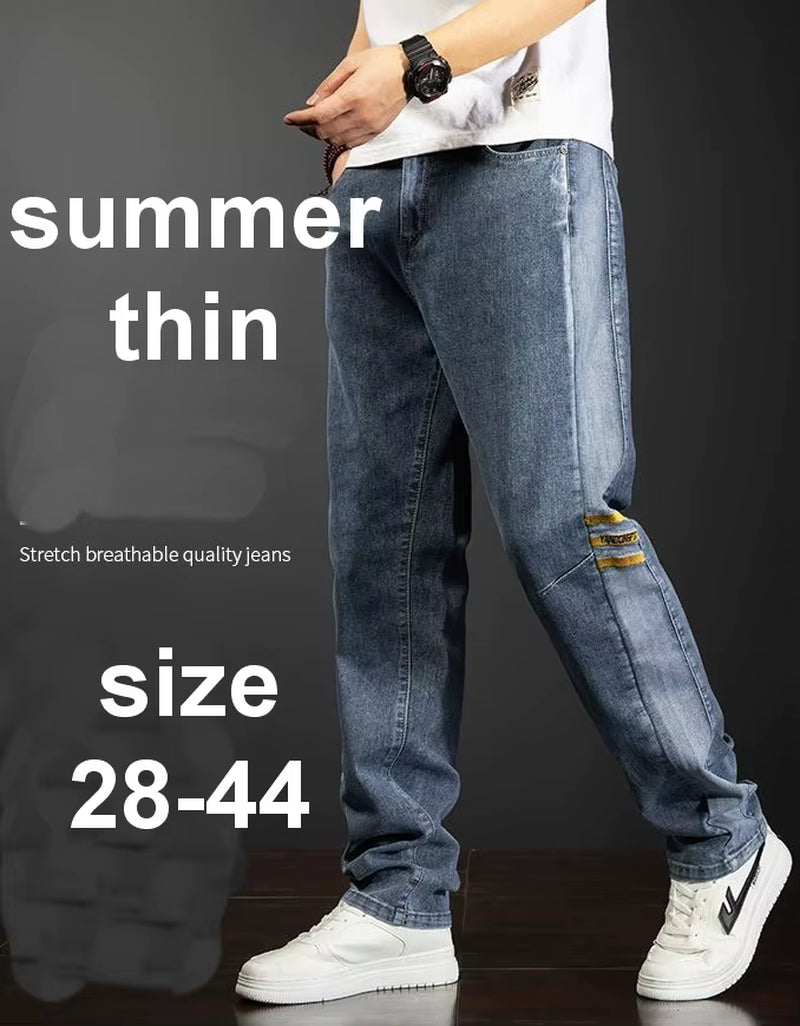 Men Jeans Loose Thin Hip-Hop Skateboard Jeans Casual Men Denim Pants Design Brand Joggers Jeans