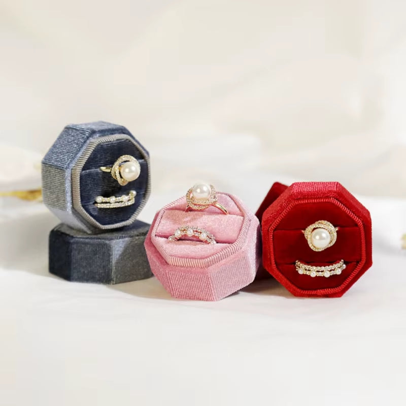 Velvet Ring Earring Box Gift Jewelry Case Gift Boxes for Wedding Jewellry Display Black Blue Green Pink Purple Red White