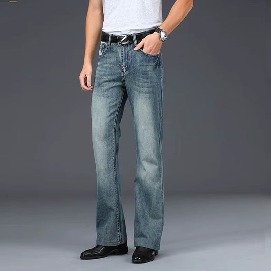 Jeans Men Mens Modis Big Flared Jeans Boot Cut Leg Flared Loose Fit High Waist Male Designer Classic Denim Jeans Pants